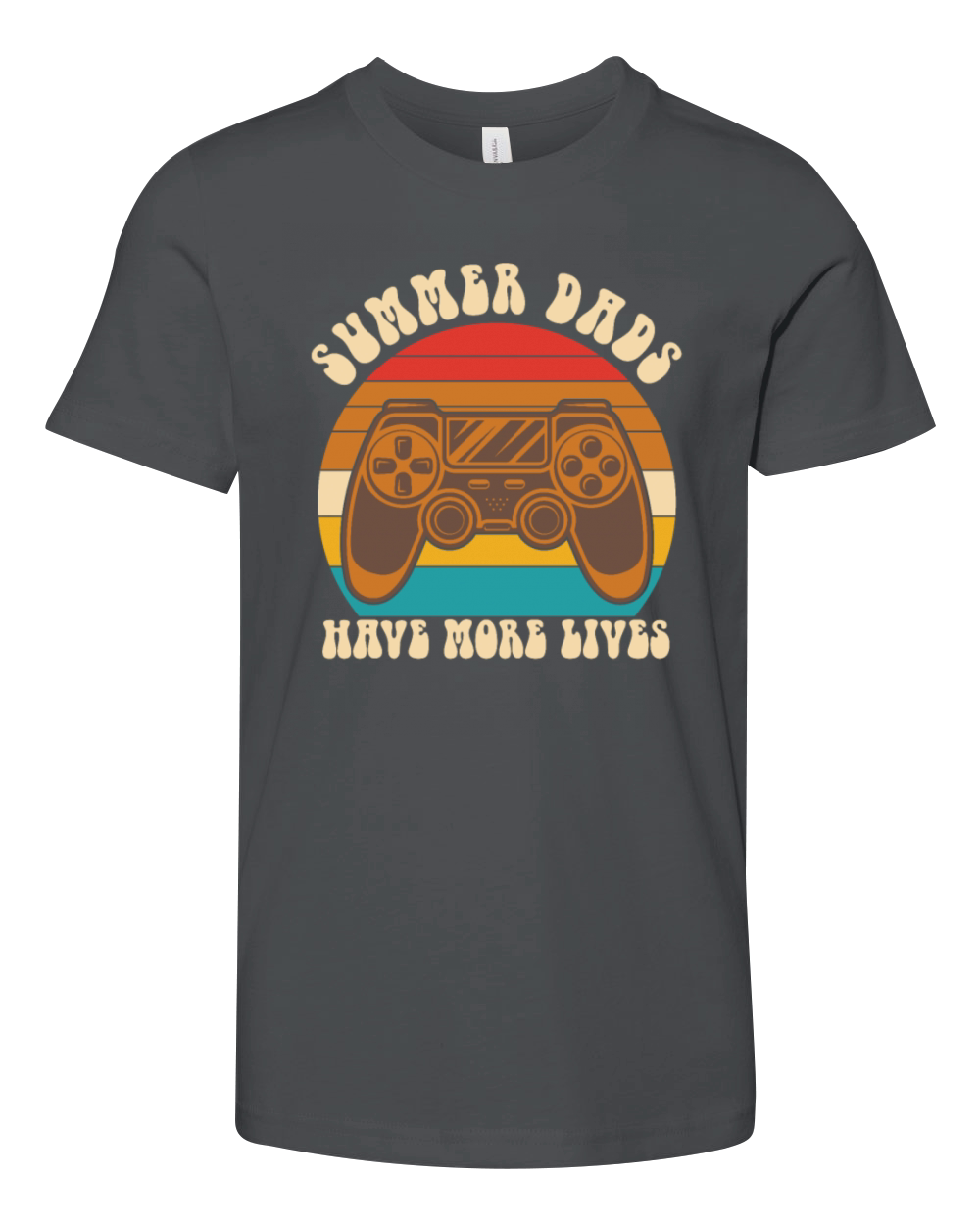 Summer Dads Have More Lives Vintage Gamer Youth Unisex Jersey Tee
