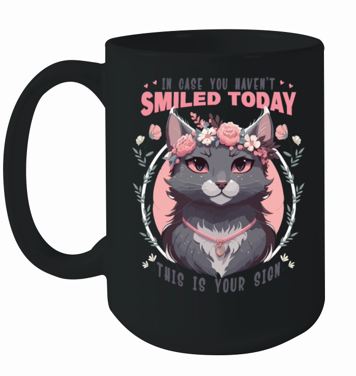 Anime Cat Flower Crown Pet Lover Positivity Quote Ceramic Mug