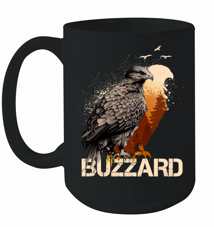 Buzzard Scavenger Vulture Bird Vintage Forest Ceramic Mug