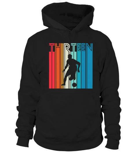 13 Years Soccer Gift 13th Birthday Vintage Footbal Hoodie Unisex