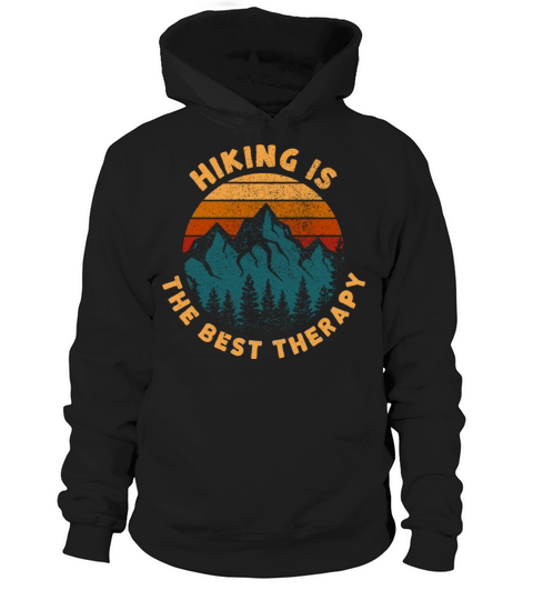 Retro Vintage Sunset Hiking Is The Best Therapy Hoodie Unisex