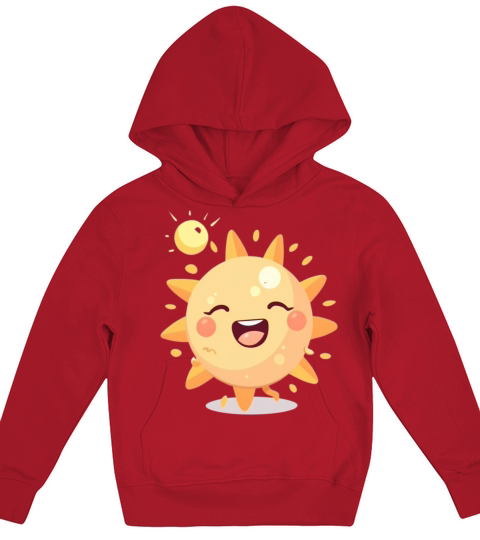 Cute sun cartoon style anime kids and adults sunny Kids Hoodie
