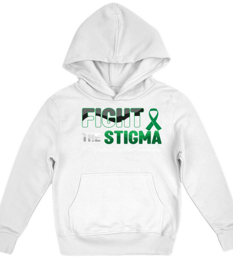 Fight Stigma Mental Health Awareness Month Green Kids Hoodie
