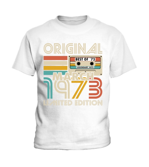 50th birthday march 1973 original 1973 Kids T-Shirt