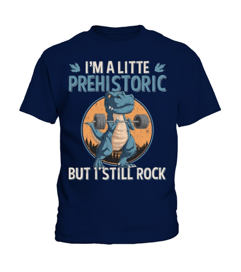 Funny Pensiooner Saying Old but still Rock Dino Kids T-Shirt