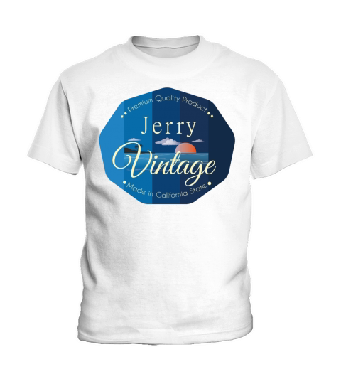 Jerry First Name Vintage Blue Kids T-Shirt