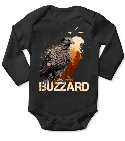 Buzzard Scavenger Vulture Bird Vintage Forest Long Sleeve Baby One-Piece