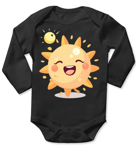 Cute sun cartoon style anime kids and adults sunny Long Sleeve Baby One-Piece