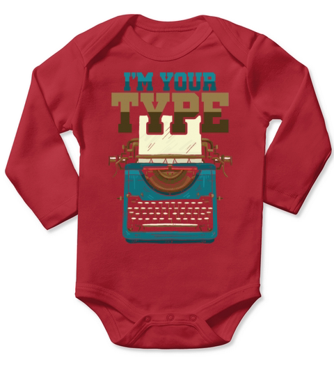 Im Your Type Old Typewriter Machine Nostalgia Long Sleeve Baby One-Piece
