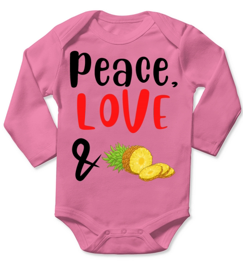 Peace Love and Pineapples Long Sleeve Baby One-Piece
