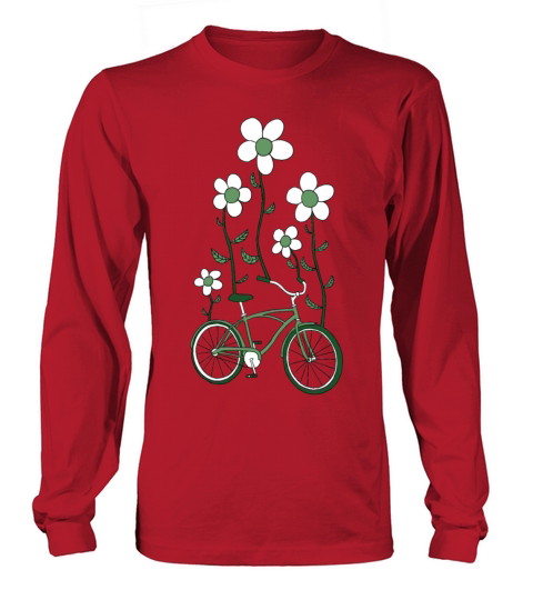 bike flowers shirt Long sleeved Unisex