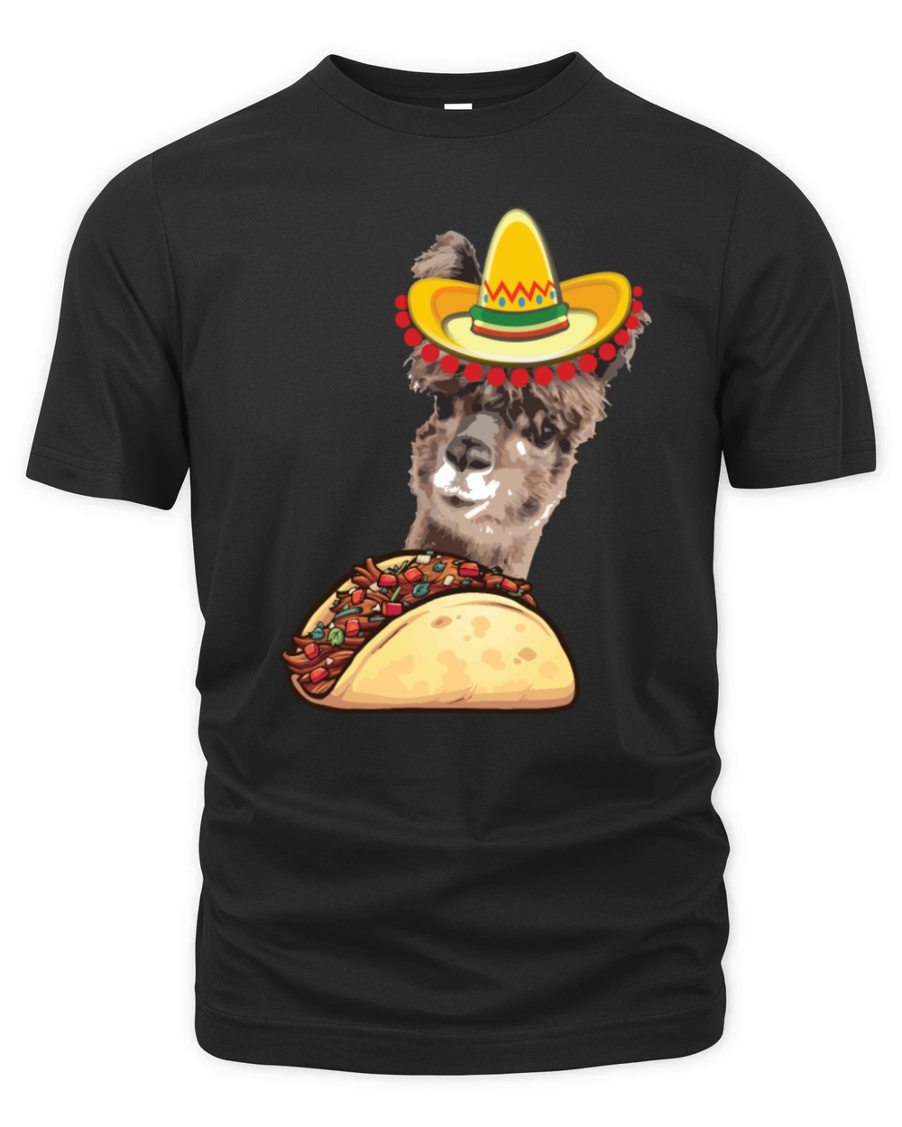 Llama Eating Taco Lover Cinco de Mayo Organic Unisex T-shirt