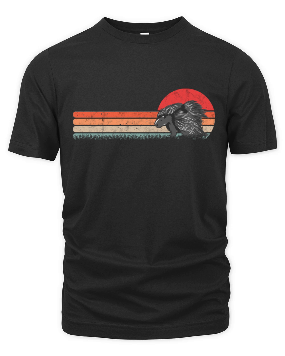 Porcupine Vintage Retro Organic Unisex T-shirt