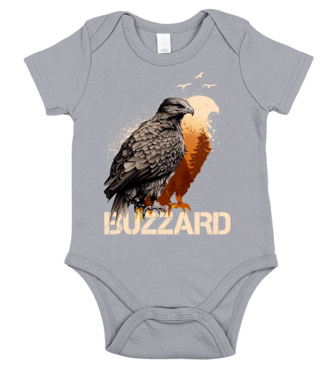 Buzzard Scavenger Vulture Bird Vintage Forest Short Sleeve Baby One-Piece