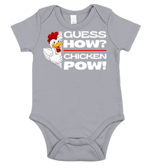 Guess How Chicken Pow - Funny Guess What Chickens Short Sleeve Baby One-Piece