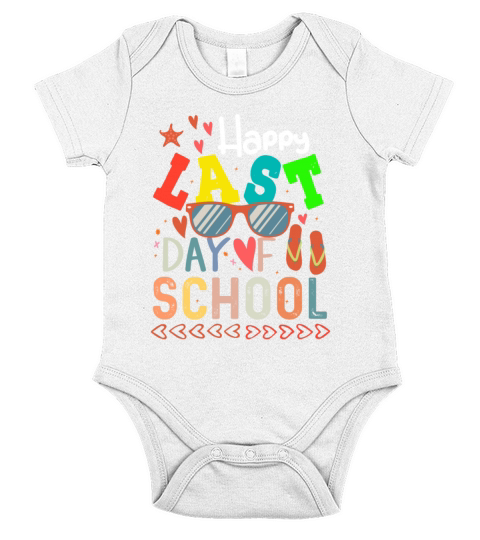 Last Day Of School Summer Boys Girls T-Shirt Short Sleeve Baby One-Piece