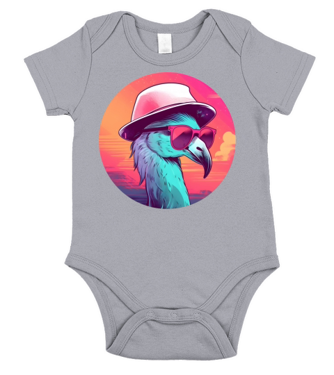 Style Flamingo Lovers Retro Short Sleeve Baby One-Piece