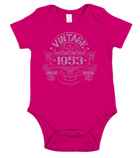 Vintage 1953 Birthday Sayings Short Sleeve Baby One-Piece