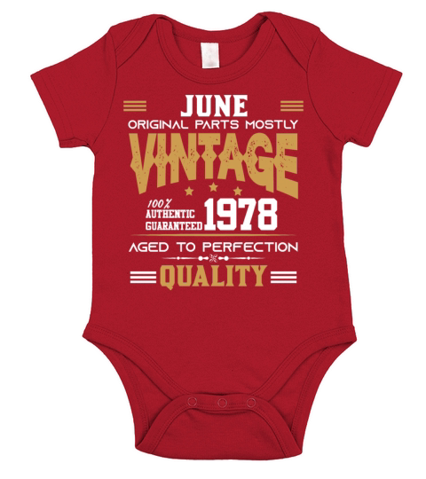 Vintage Aged To Perfection June 1978 Short Sleeve Baby One-Piece
