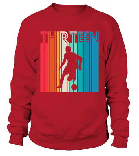 13 Years Soccer Gift 13th Birthday Vintage Footbal Sweatshirt Unisex