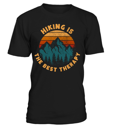 Retro Vintage Sunset Hiking Is The Best Therapy T-Shirt Unisex