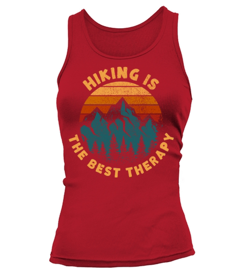 Retro Vintage Sunset Hiking Is The Best Therapy Tank top Woman