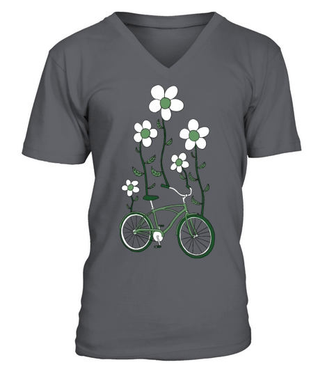 bike flowers shirt V-Neck T-shirt