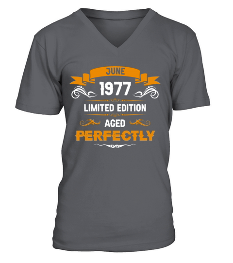 June 1977 Vintage Birthday Present V-Neck T-shirt