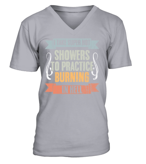Vintage I Take Super Hot Showers To Practice V-Neck T-shirt