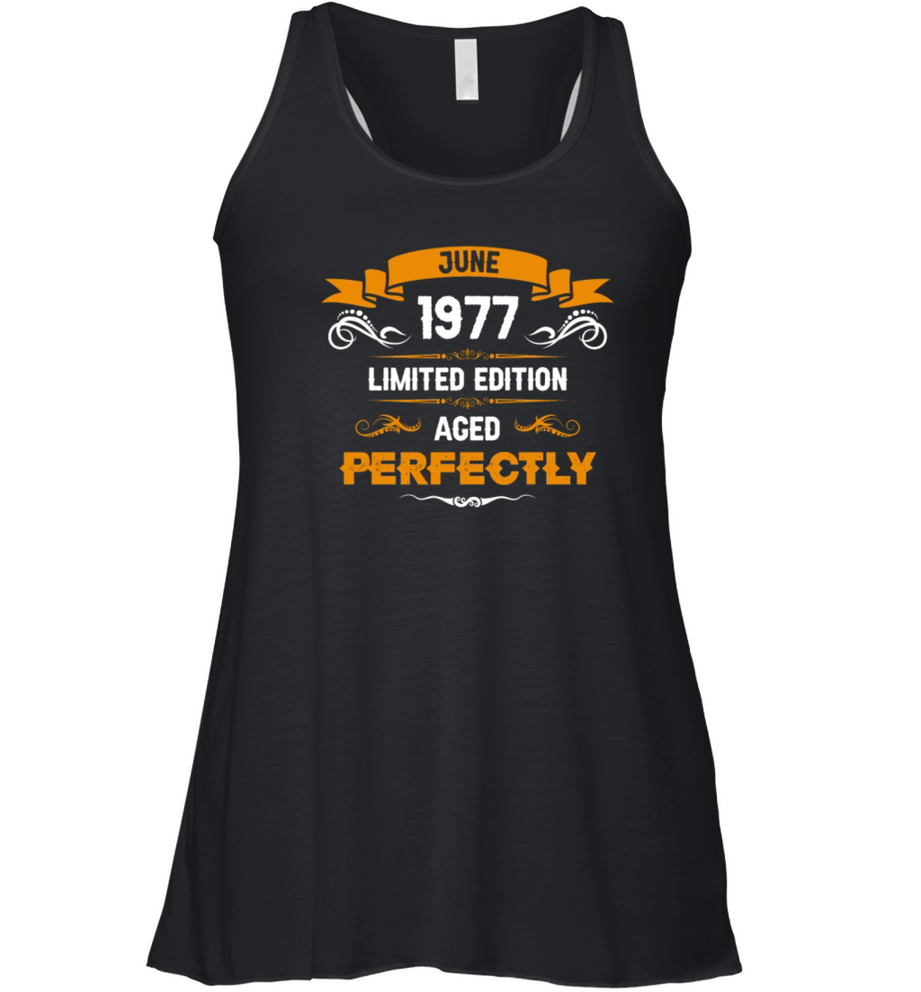 June 1977 Vintage Birthday Present Women's Flowy Tank Top