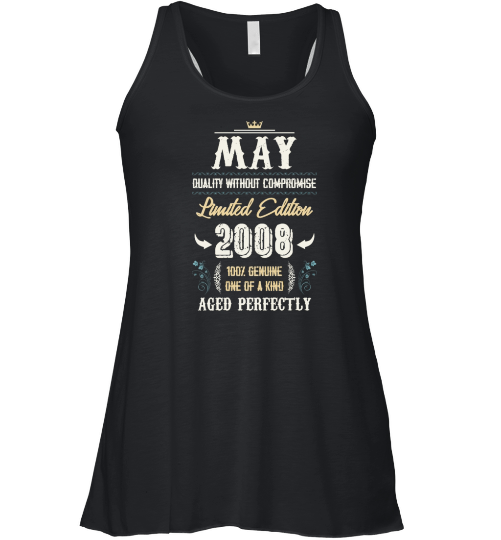 May 2008 Vintage Birthday Present Women's Flowy Tank Top