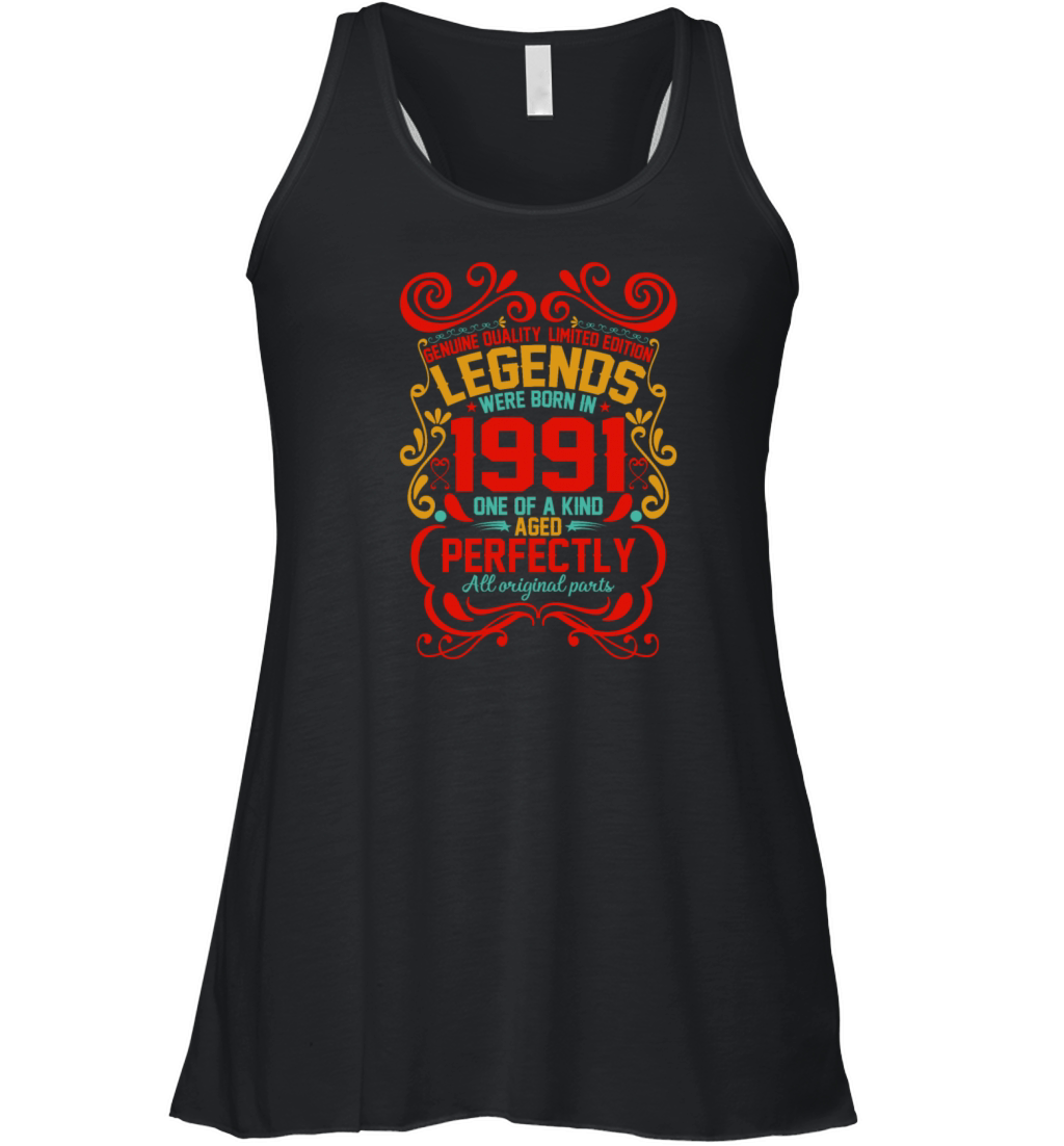 Vintage Authentic 1991 Birthday Gifts idea Women's Flowy Tank Top