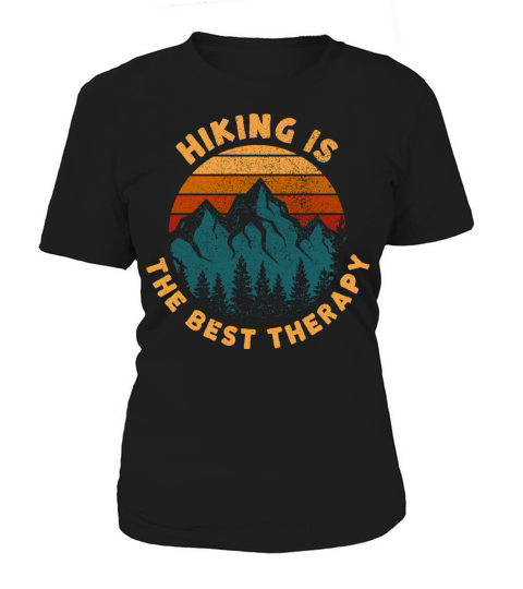 Retro Vintage Sunset Hiking Is The Best Therapy Women's T-Shirt