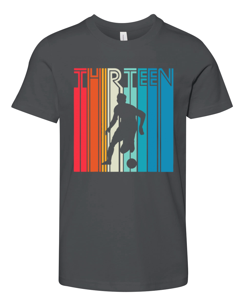 13 Years Soccer Gift 13th Birthday Vintage Footbal Youth Unisex Jersey Tee