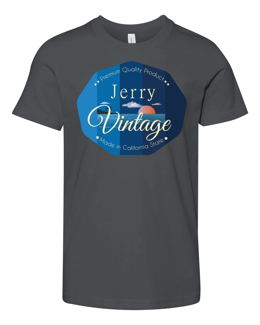 Jerry First Name Vintage Blue Youth Unisex Jersey Tee