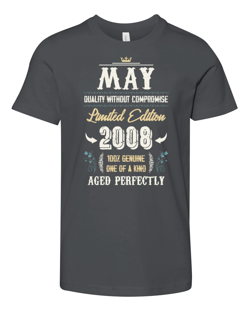 May 2008 Vintage Birthday Present Youth Unisex Jersey Tee