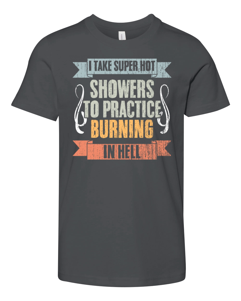 Vintage I Take Super Hot Showers To Practice Youth Unisex Jersey Tee