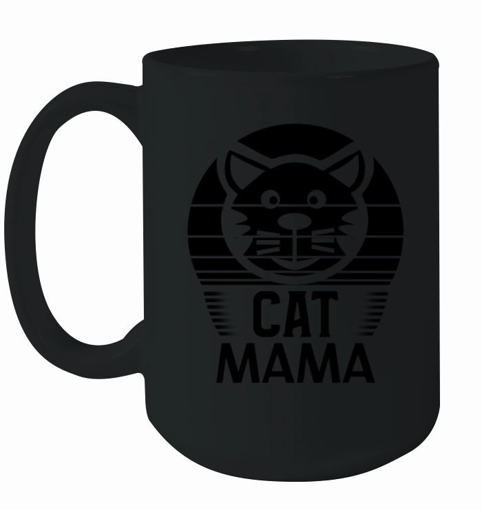 Vintage Cat Mama Shirt Women Funny Cat Mom Retro Ceramic Mug