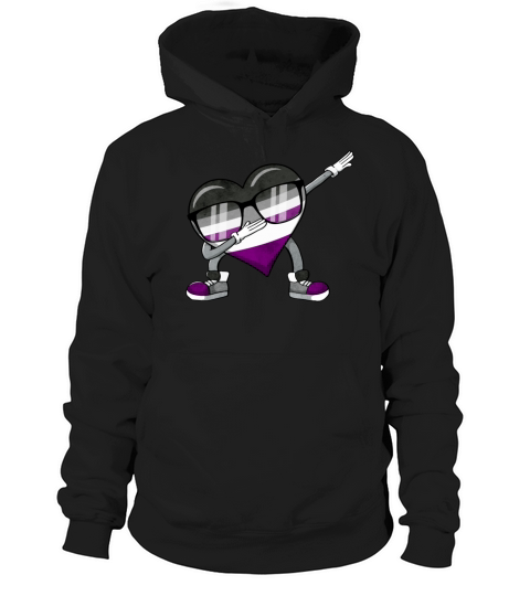 Asexual Pride Ace Flag Dabbing Heart Sublte LGBTQ Hoodie Unisex