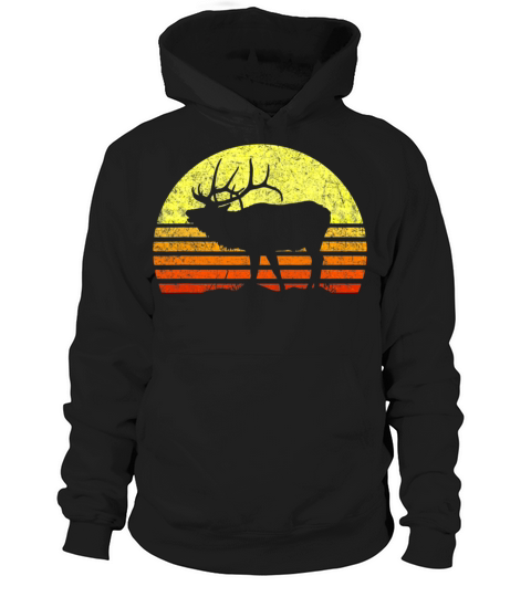 Elk Hunter Dad Vintage Retro Sun Bow Hunting Hoodie Unisex
