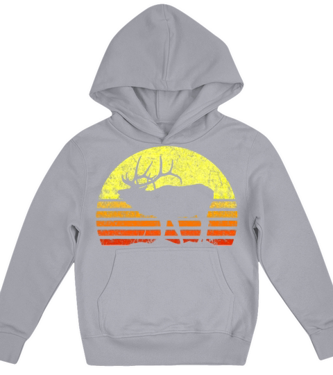 Elk Hunter Dad Vintage Retro Sun Bow Hunting Kids Hoodie