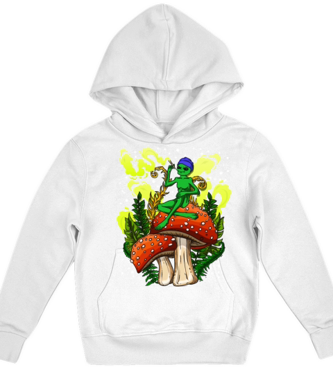 Psycadellic Magic Mushroom Alien LSD Acid Trip Kids Hoodie