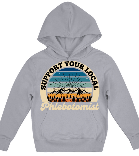 Support Your Local Phlebotomist Retro Vintage Kids Hoodie