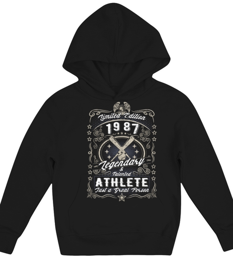 Vintage 1987 Baseball Birthday Gift Sport Hobby Kids Hoodie