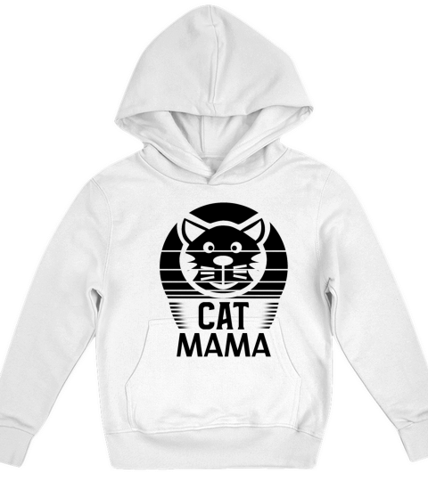 Vintage Cat Mama Shirt Women Funny Cat Mom Retro Kids Hoodie