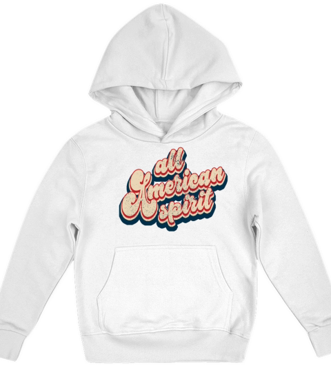 Vintage Classic All American Spirit Patriotic 4th Kids Hoodie