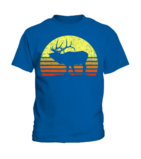 Elk Hunter Dad Vintage Retro Sun Bow Hunting Kids T-Shirt