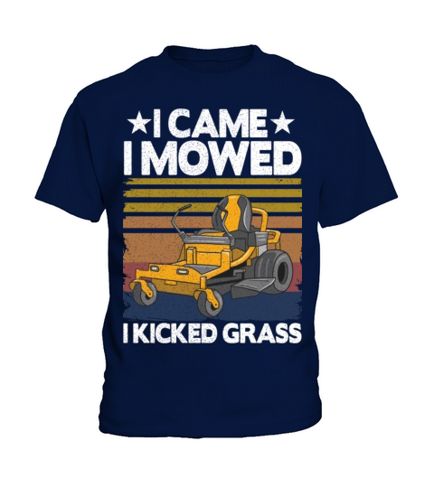 Funny Vintage Lawn Mowing Riding Mowers Dad Gift Kids T-Shirt