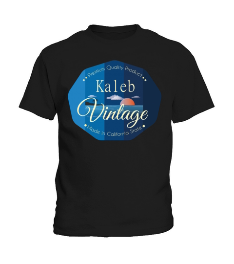 Kaleb First Name Vintage Blue Kids T-Shirt