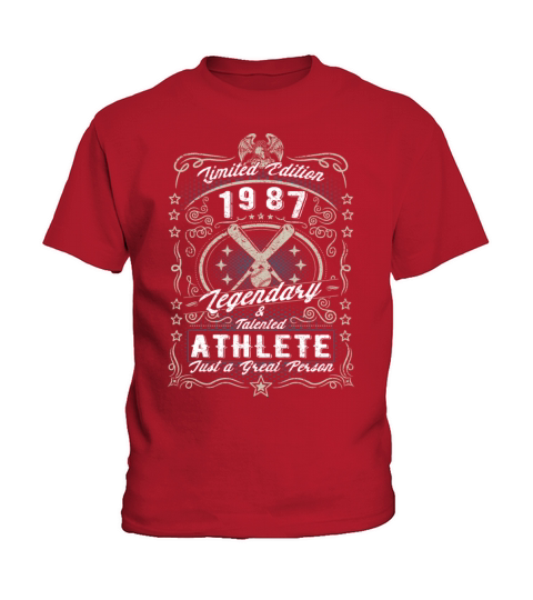Vintage 1987 Baseball Birthday Gift Sport Hobby Kids T-Shirt